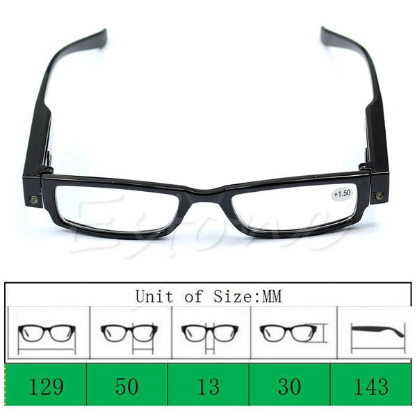 

multi strength eyeglass led reading glasses spectacle diopter magnifier light up dropshipping