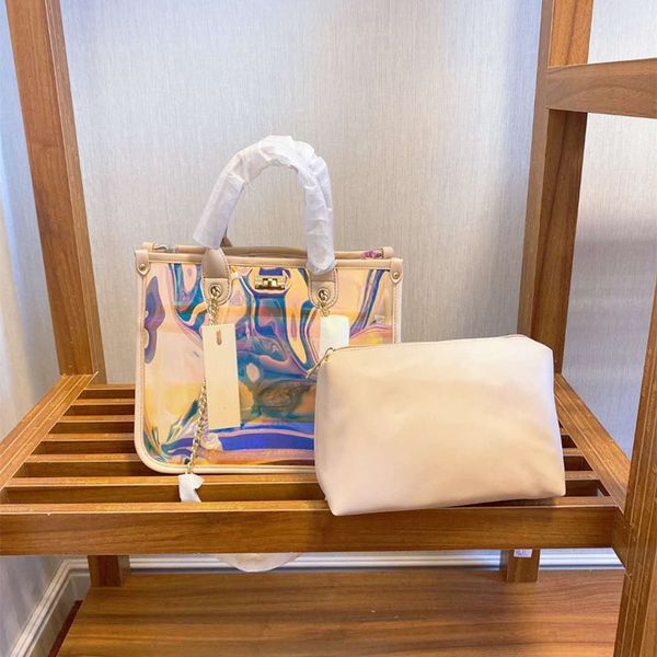 

womens luxury designer bag handbags purses fashion colorful laser transparent lady shopping bags beach bag designer crossbody bags