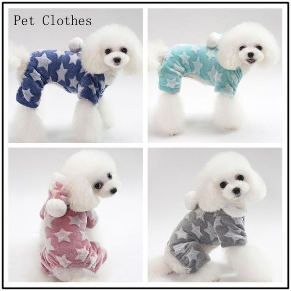 

dog clothing pet dog hooded four feet pajamas soft printed fleece comfortable puppy clothes for small and medium dogs s-xxl