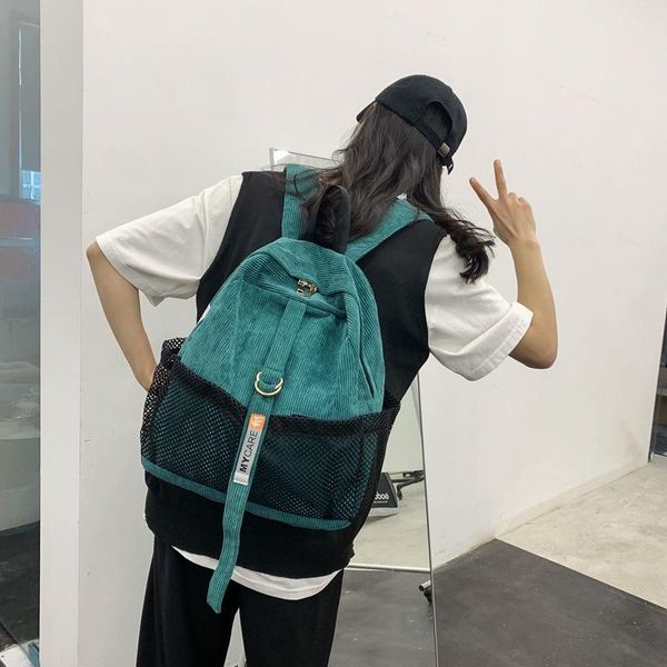

new corduroy backpacks women bag fashion backpack for women red green travel backpack female shoulder bag lapcomputer