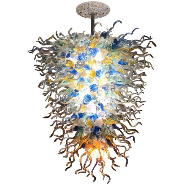 

blue and white blown lamp chandeliers bedroom home decoration glass pendant lights modern led chandelier lighting fixture