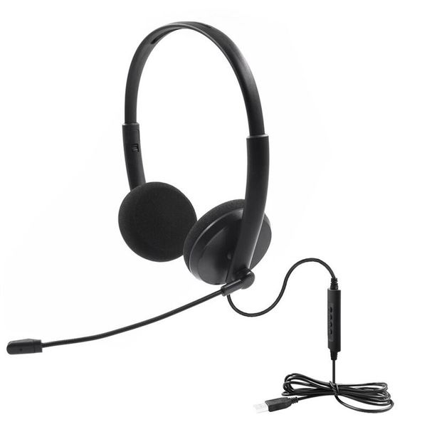 

usb call center headset with noise cancelling mic for pc home office phone customer service plug and play