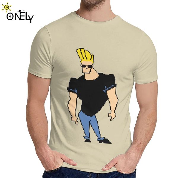 

johnny bravo pixel t-shirt fashion crewneck male natural big size short sleeve sport hooded sweatshirt hoodie