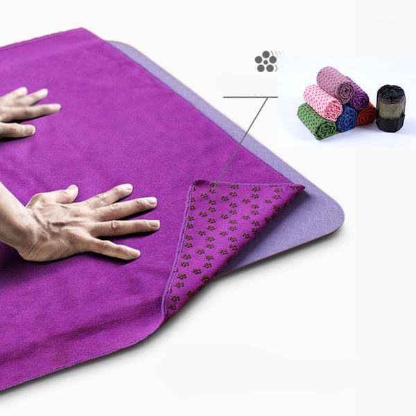 

yoga blankets 183cm*63cm non slip mat cover towel anti skid microfiber size sweat absorbent towels pilates fitness1