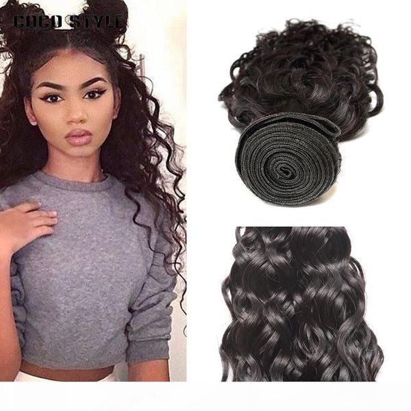 

malaysian water wave human hair 4 bundles natural color black human hair weaves 4 bundles remy hair extensions