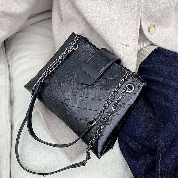 

сплошные цвета кожа pu crossbody сумки для качества женщин 2020 chain простой малый плечо сумка сумки класса люкс