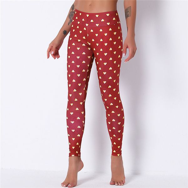 

rooftrellen 17%spandex christmas leggings golden heart printed leggings winter autumn running pants sport pants fitness leggins c1019, Gray