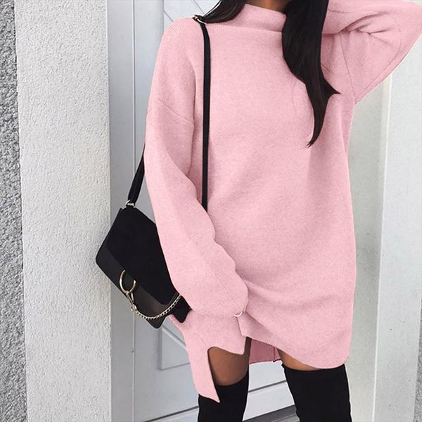 

2019 new womens autumn winter long sleeve sweater turtleneck warm soft knitted sweater casual loose pullover 1011, White;black
