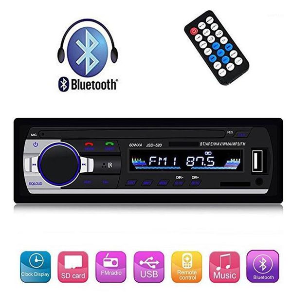 

car radio player 1 din bluetooth fm mp3 player stereo audio car stereo reveiver with usb/sd/aux wireless remote control1
