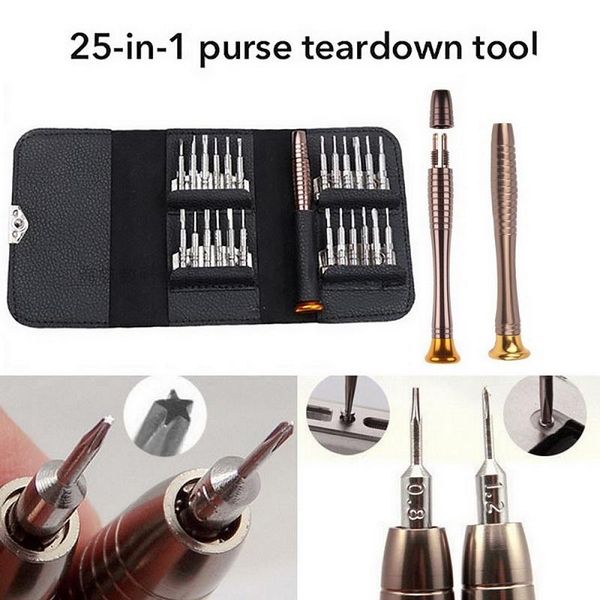

25 in 1 phone repair kit professional safe opening pry tool repair kit hand tools for smartphone pctablet leather case
