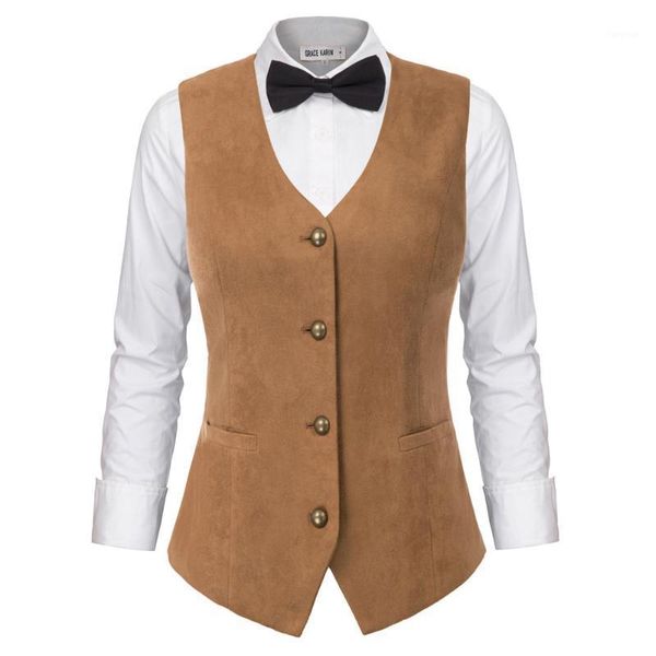 

women faux suede vest coat retro slim waistcoat single breasted handkerchief hem formal evening party office coat female1, Black;white
