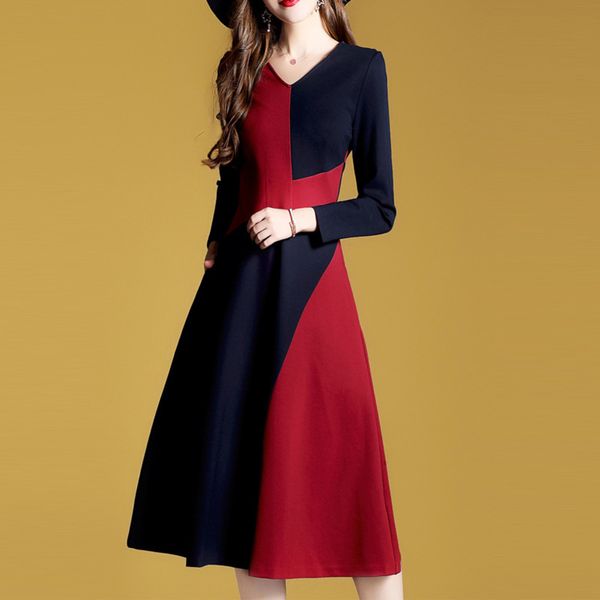 

women's fashionable and slim drs with long sleev, Black;gray