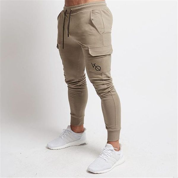 

spring new muscle fitness and brother autumn pocket men's sports leisure exercise slim pants, Black