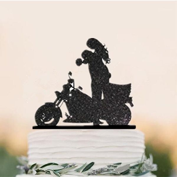 

other festive & party supplies motorcycle wedding cake er bride and groom on motorbike custom couple with cak1