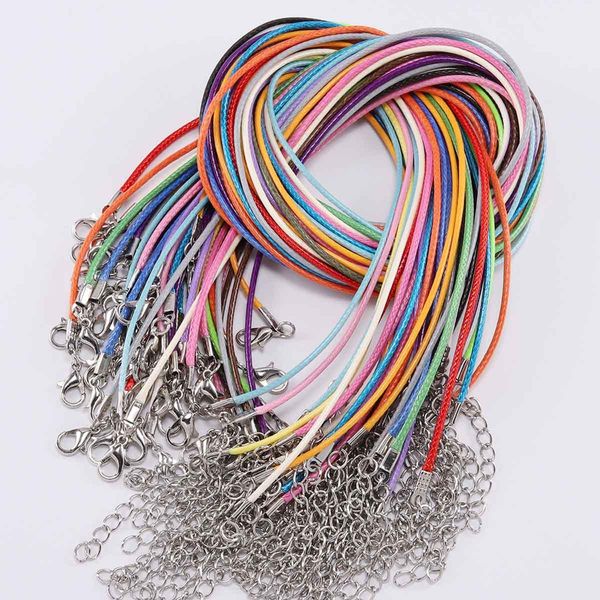 

10 pcs/lot dia 1.5/2mm real leather cord necklace with clasp adjustable braided rope for jewelry making diy necklace bracelet bbybwy lg2010