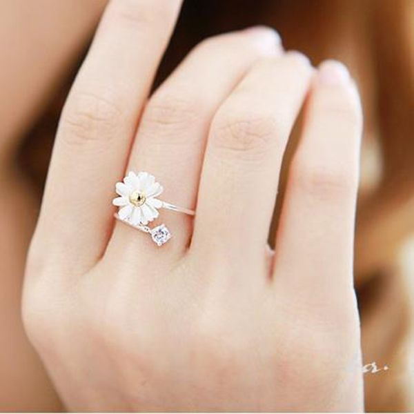 

wedding rings flower pattern love ring love elegant fashion, Silver