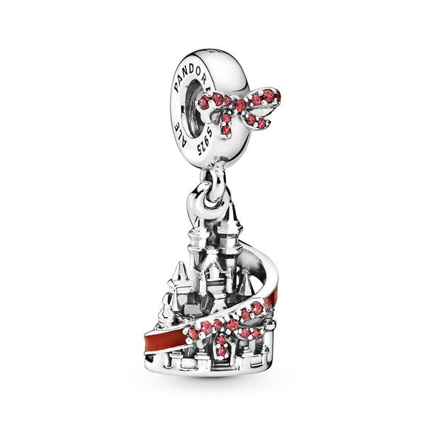 

authentic ale 925 sterling silver parks holiday castle dangle charms beads pendant fit pandora bracelets & necklace for diy jewelry making, Black
