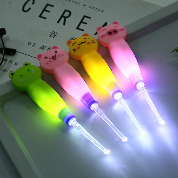 

baby care ear spoon light child ears cleaning earpick wholesale earwax digging luminous dig ear cartoon spoons