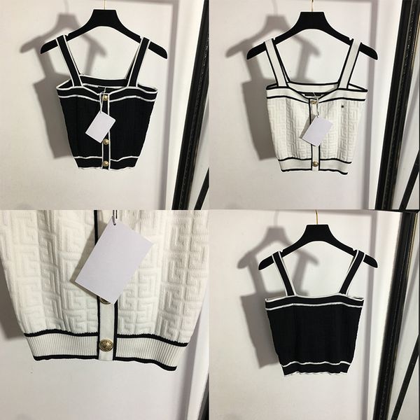 

women knit sling vests tanks brand camis fashion soft touch vest luxury personality designer girls top, White