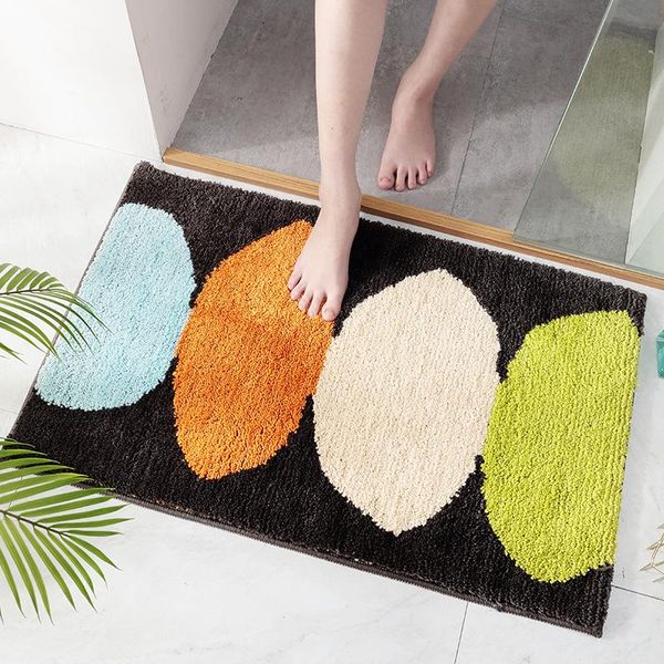 

carpets flocking bedroom living room carpet floor mats simple home kitchen bathroom door water-absorbing anti-skid