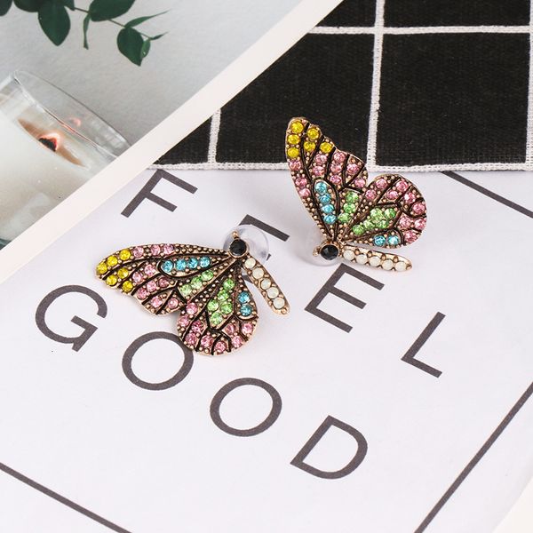 

earring full nail glass butterfly unique wing with simple temperament exclusive original new color earrings for women design jewelry, Silver