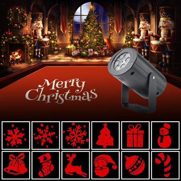 12 modello esterno impermeabile LED proiettore di Natale lampada Spotlight compleanno Halloween matrimonio luci del proiettore decorazione Y201020