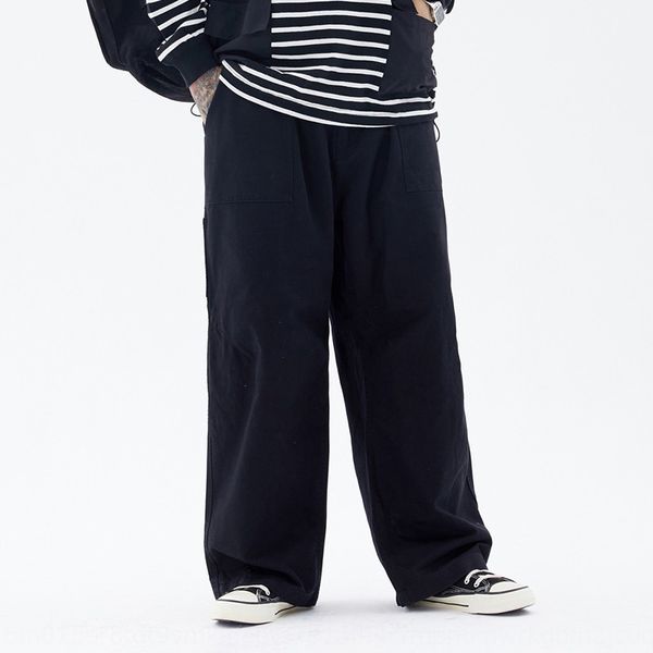 

men's ins fashionable slouchy style street casual loose straight pants casual pants ae4ba, Blue