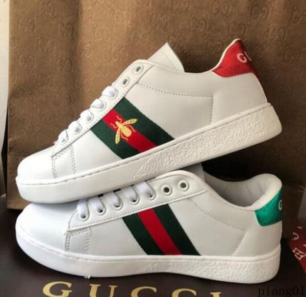 

2020 plus shoes mix 15 models ace leather shoes casual shoes with embroidered flower bee tiger pi01, Black