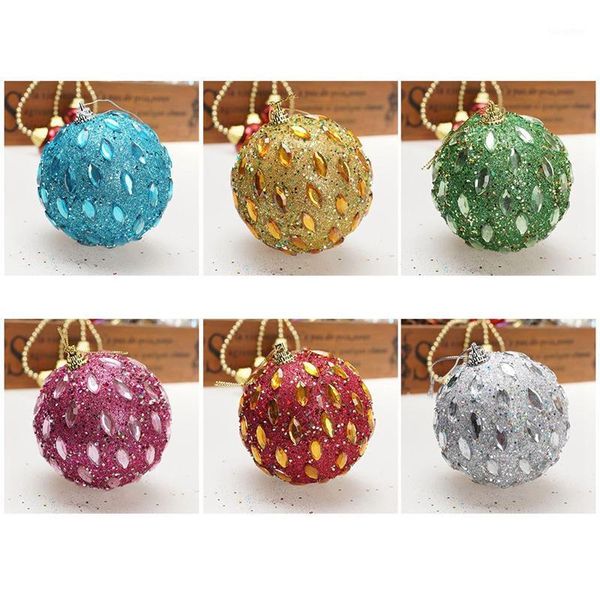 

christmas rhinestone glitter baubles gold silver balls xmas tree ornament decoration 8cm christmas decorations for home decor1