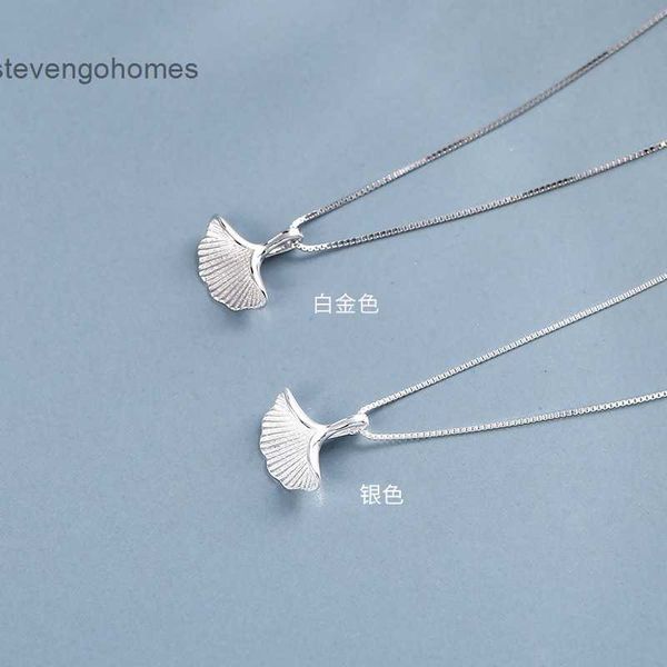 

leaf s925 wanying necklace women's silver gingko jewelry net hongsen pendant a008