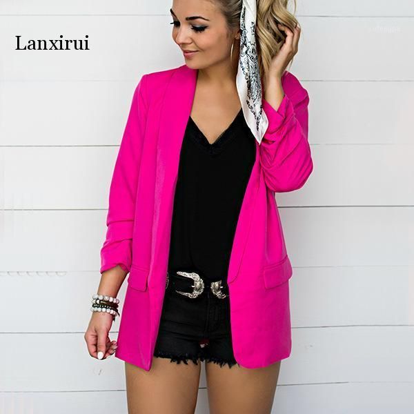 

women business coat blazer suit long sleeve slim jacket outwear size s-5xl blazer femme grande taille black blazers1, White;black