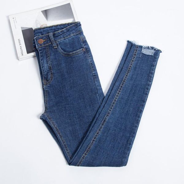 

women's pants & capris jujuland 2021 slim stretch high waist skinny jeans female worn feet vintage pencil women plus size 81381, Black;white