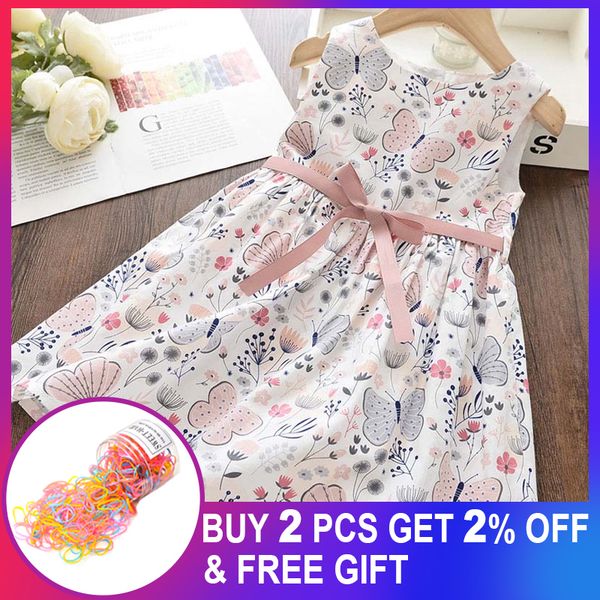 

girls princess floral sweet dress new summer kid girls sleeveless dress children party suits butterfly costume children clothing t200709, Red;yellow