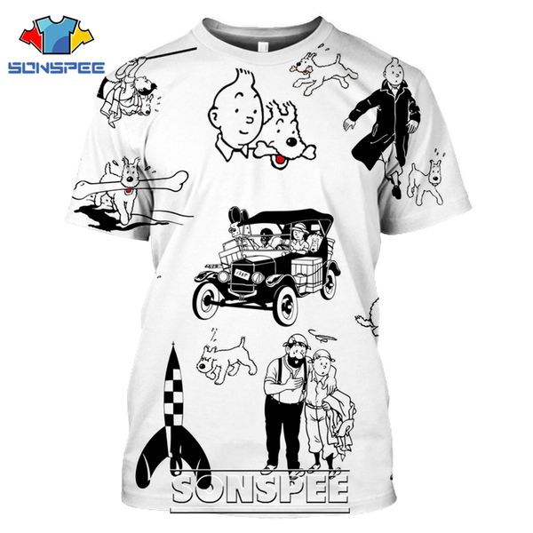 

tintin japanese cartoon 3d print shirts humor hentai hippie men clothing