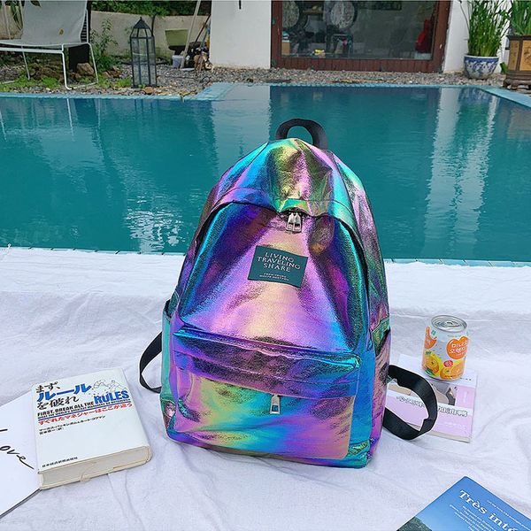 

hbp non-brand high school students backpack chaojie paiins super fire schoolbag korean version harajuku high school laser backpack 2 sport