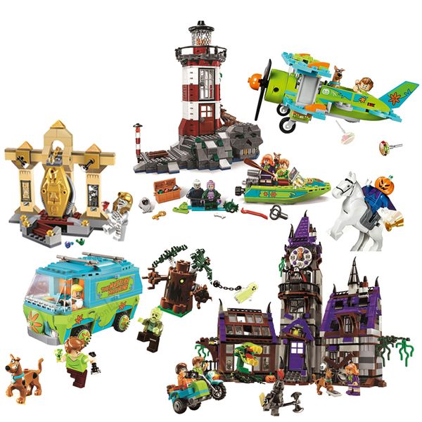 

mansion girl scooby boy doo building mystery bricks educational for children compatible figures model christmas toys gift