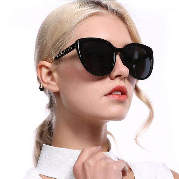 

sunglasses kanastal cat eyes polarized women vintage brand designer eyewear uv4001, White;black