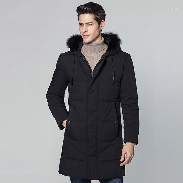 

2020 new duck down jacket men big fur collar winter down coat male parka outerwear men's jackets abrigo hombre kj5591, Black