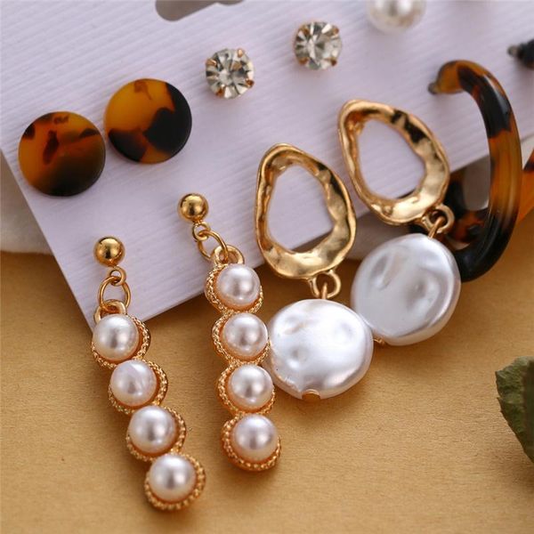 

bohemian кисточка акриловых серьги для женщин big геометрических круглого сердца перл стразы серьга букле doreille femme 2019 sqcbsd, Golden