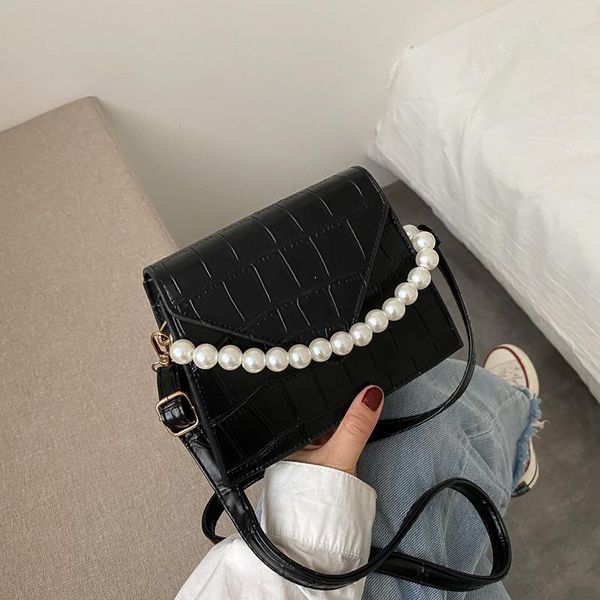 

урожай элегантный женщины форма сумки 2020 новая мода крокодил шаблон кожаный черный мешок плеча женщины роскошные сумки