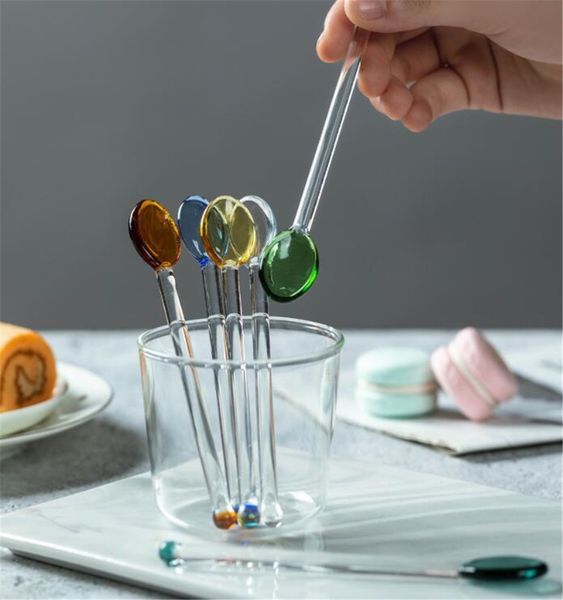

bar dining clear glass icea cream stirring rod stick coffee tea spoon dinnerware eco-friendly tableware gift dhd2767