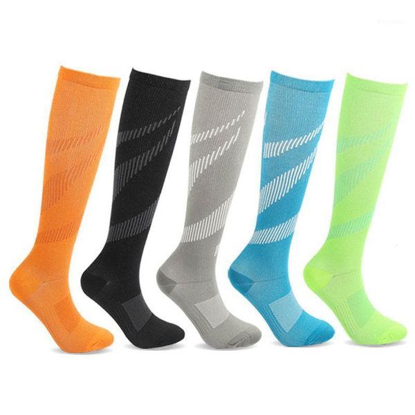 

striped compression sock socks anti fatigue pain relief varicose vein circulation sock for men travel socks1, Black