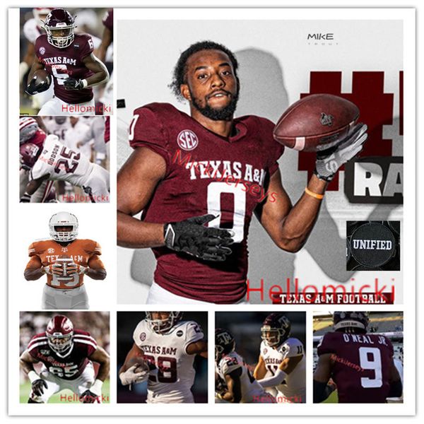 Özel Texas AM Aggies Dikişli Futbol Jersey Demani Richardson Eli İstifleyiciler Leon O'Neal Jr. Tunmise Adeleye Antonio Doyle Jr. Erick Genç Devon Achane Deuce Harmon