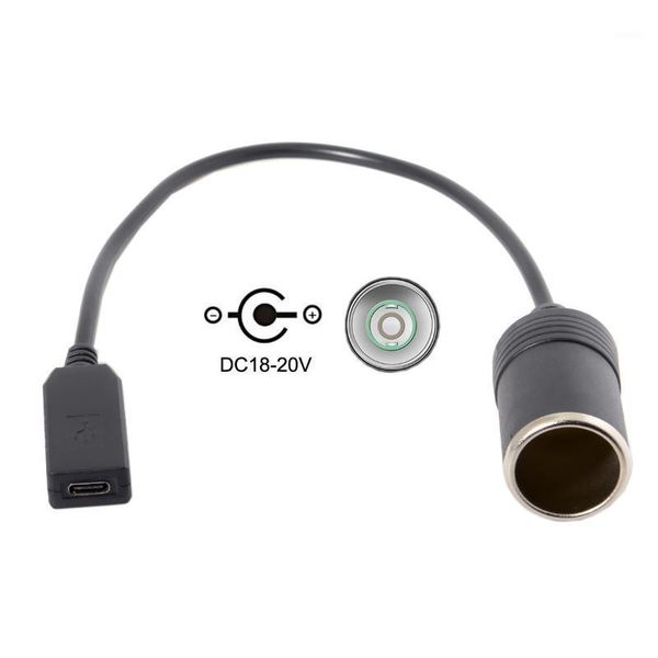 

computer cables & connectors cydz usb-c usb 3.1 type c to cigarette lighter plug receptacle charger cable 20v 100w auto interior accessories