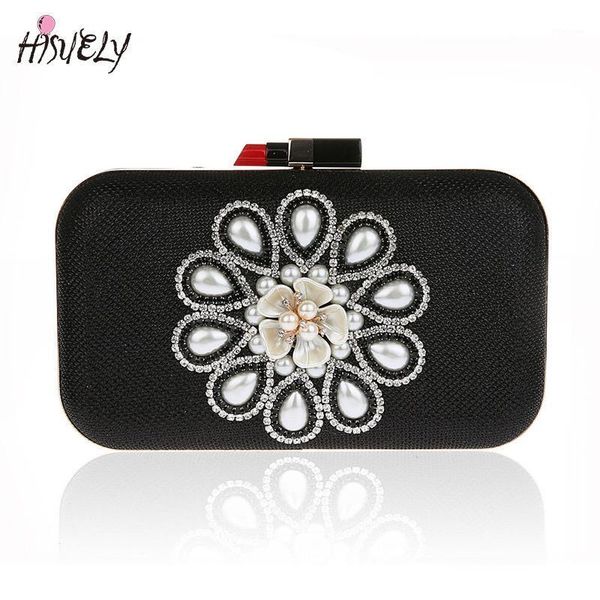 

evening bags 5 colors hisuely 2021 design women handmade beaded diamonds clutches for party/dinner purse wy1351