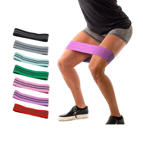 

non slip yoga 7 color thickened cotton resistance band hip loop high tension hip loop