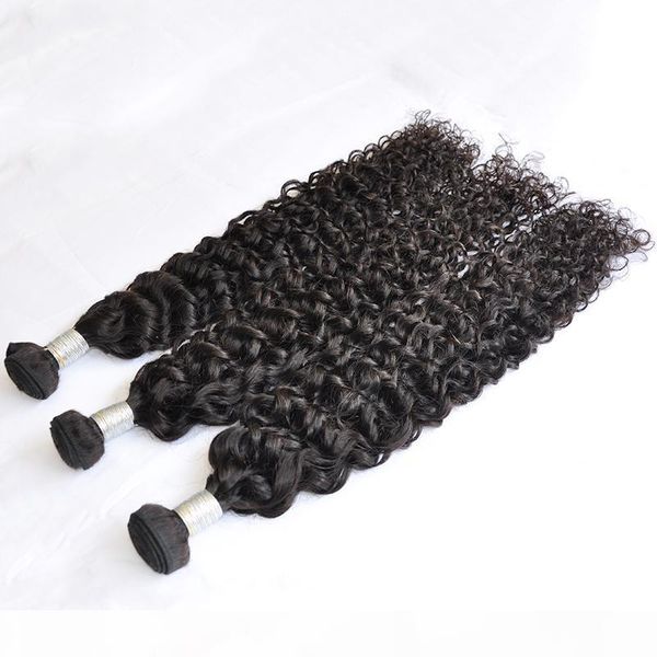 

new deep wave curl hair weaving human hair curly hair weave extension 3pcs lot, dhl, Black