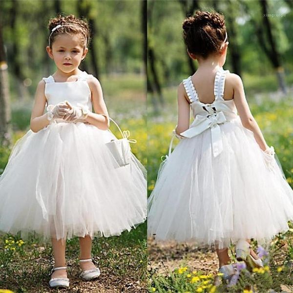 

puffy tulle flower girls dress spaghetti first communion dresses sleeveless birthday party dresses white bows girls gowns1, Red;yellow