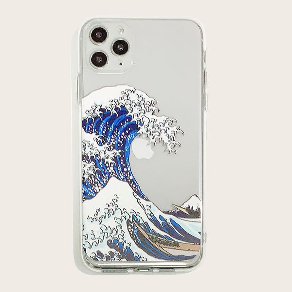 

painted ocean wave tpu thickened for 6/7/8/x/11 series transparent mobile phone case
