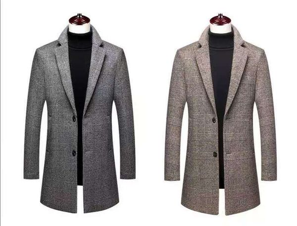 

woolen overcoat, medium-length for autumn and winter, korean style and fashionable, large size and cotten liner overcoat, Black